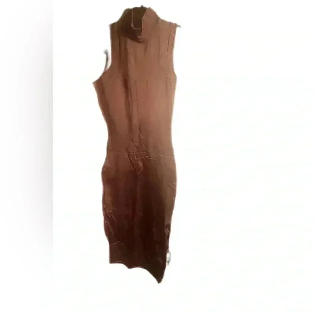 Like new Marciano taupe bodycon  day 2 nite midi stretch dress XS - Picture 2 of 5